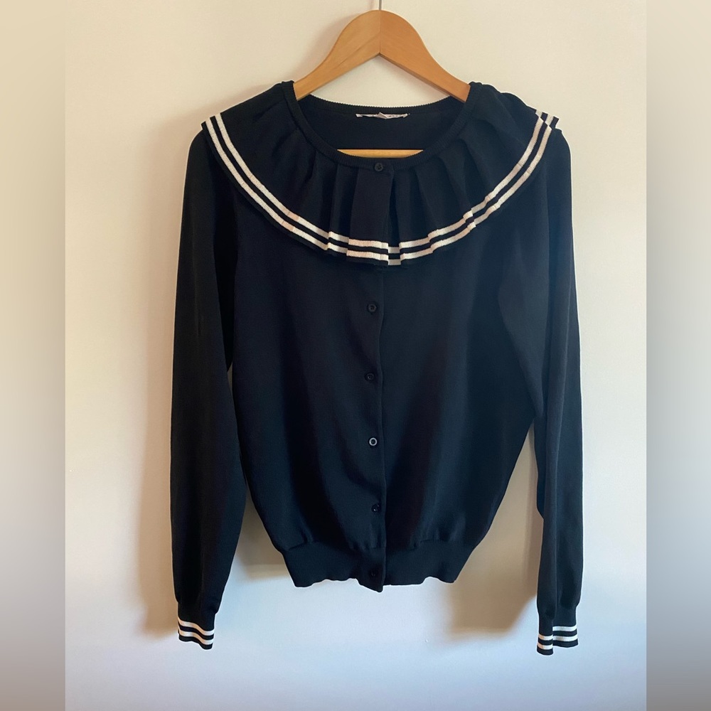 After Market ruffle collar cardigan